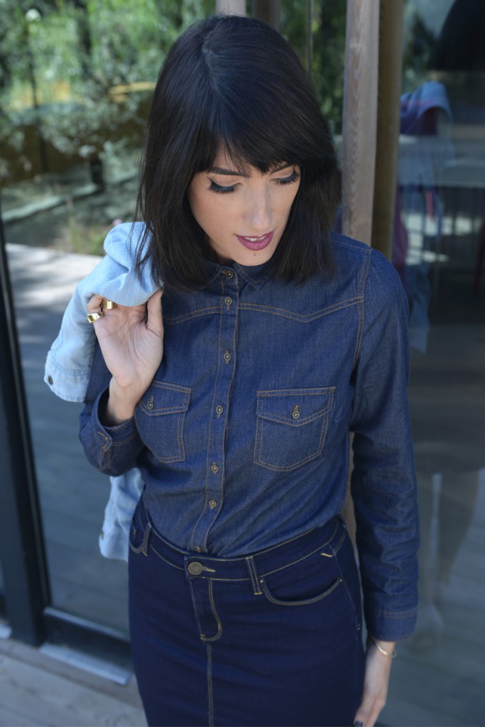 eight30 renuar denim shirt skirt jacket