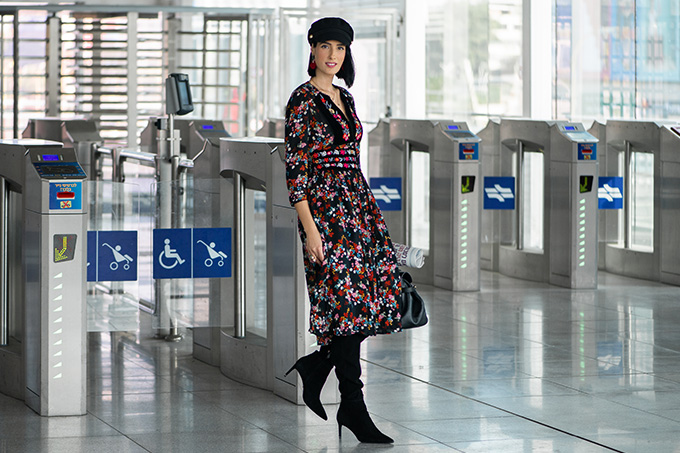 EIGHT30 - STUDIO VENDOME - DERHY DRESS - TEL AVIV STREET STYLE - ZARA HAT- AW2018